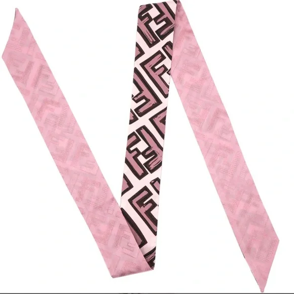 Fendi Pink Silk Bandeau/Twilly